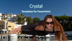  Presentation with health balance - Cool new slide deck with angle exercise astavakrasana pose work backdrop and a ocean colored foreground