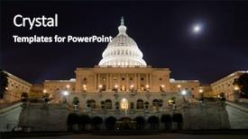  Presentation with capitol - Amazing PPT theme having angle moon - capitol building facade view backdrop and a black colored foreground