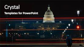  Presentation with capitol - Amazing PPT theme having angle moon - capitol building with car light backdrop and a black colored foreground