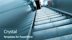  Presentation with science biology cell abstract - Presentation design consisting of angle of abstract diminishing escalator background and a ocean colored foreground