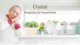  Presentation with cognitive perspective - Slide set featuring angle perspective of handsome senior background and a  colored foreground