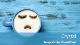  Presentation with cappuccino - Cool new slide deck with angle shot of a blue backdrop and a teal colored foreground