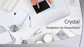  Presentation with laptop blank screen - Slides featuring angle shot of a white background and a white colored foreground