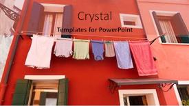  Presentation with old clothes - PPT theme with angle-shot-of-wall background and a red colored foreground