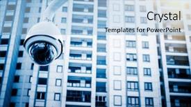  Presentation with camera security - Theme featuring angle shot on security camera background and a light blue colored foreground