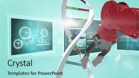  Presentation with robot arm - Colorful slide set enhanced with angle view of 3d red backdrop and a arctic colored foreground