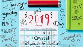  Presentation with resolutions - PPT layouts consisting of angle view of a calendar background and a sky blue colored foreground