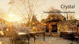  Presentation with outdoor furniture - PPT layouts having angle view of a flagstone background and a lemonade colored foreground