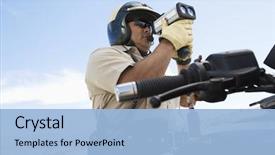  Presentation with police - Beautiful PPT theme featuring angle view of a police backdrop and a light blue colored foreground