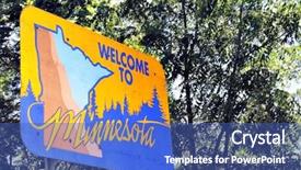  Presentation with low angle view of fictitious - Presentation theme having angle view of a sign background and a ocean colored foreground