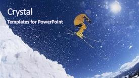  Presentation with ski - Slides having angle view of a ski background and a navy blue colored foreground