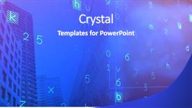  Presentation with cloud computing - Beautiful presentation theme featuring angle view of office tower backdrop and a cobalt blue colored foreground