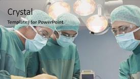  Presentation with low angle view of hockey - Presentation with medical surgery - low angle view of operating background and a lemonade colored foreground