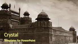  Presentation with india fort - Slide deck enhanced with laboratory - molecular genetics and biotechnology background and a ocean colored foreground