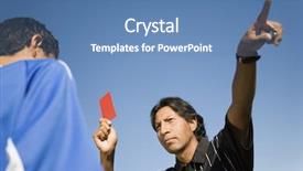  Presentation with referee - Slide set enhanced with dismissal of player with red background and a teal colored foreground