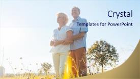  Presentation with elderly health - Presentation consisting of angled - low-angle view of a romantic background and a sky blue colored foreground