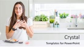  Presentation with techniques of improving health service delivery - Slide deck having angled - wide angle picture of beautiful background and a white colored foreground