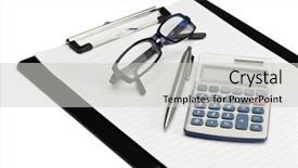  Presentation with note - Beautiful theme featuring angled note pad pen glasses backdrop and a light gray colored foreground