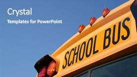  Presentation with school bus - Slides having close up photo of two mushroom on the old stub background and a tawny brown colored foreground