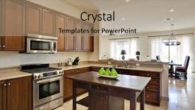  Presentation with area - Cool new presentation theme with angled view from within kitchen backdrop and a coral colored foreground