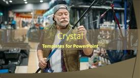  Presentation with fishing - Amazing PPT theme having angler-puts-line backdrop and a coral colored foreground