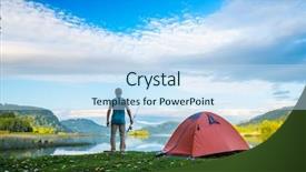  Presentation with gone fishing - Amazing slide deck having angler stands on the coast backdrop and a sky blue colored foreground