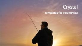  Presentation with spinning - Colorful slide set enhanced with angler with spinning rod fishing backdrop and a coral colored foreground