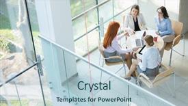  Presentation with low angle view of hockey - Cool new PPT theme with angles - high angle view of businesswomen backdrop and a lemonade colored foreground