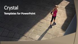  Presentation with woman runner - Audience pleasing slides consisting of angles - mature woman taking a break backdrop and a dark gray colored foreground