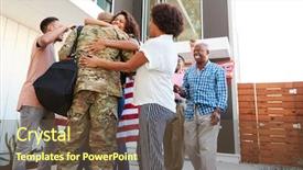  Presentation with millennial - Slide deck featuring angles - three generation black family welcoming background and a tawny brown colored foreground