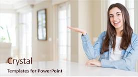  Presentation with hand palm - Amazing presentation design having angles - wide angle picture of beautiful backdrop and a lemonade colored foreground