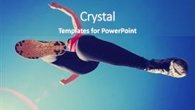  Presentation with summer time - Cool new slide deck with angles - woman dressed in active wear backdrop and a teal colored foreground