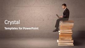  Presentation with tablet - Audience pleasing PPT theme consisting of angles numbers circles and curve backdrop and a  colored foreground