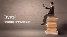  Presentation with tablet - Audience pleasing presentation design consisting of angles numbers circles and curve backdrop and a  colored foreground