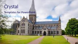  Presentation with virgin mary - Colorful slides enhanced with anglican salisbury cathedral cathedral church backdrop and a sky blue colored foreground