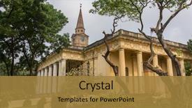  Presentation with 18th century - Cool new presentation theme with anglican st john church built backdrop and a gold colored foreground