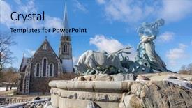  Presentation with denmark - Presentation theme having anglicanism - st alban's church at copenhagen background and a light blue colored foreground