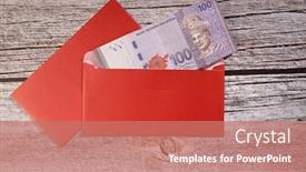  Presentation with chinese new year - Colorful slide deck enhanced with angpao-or-red-envelope-monetary backdrop and a coral colored foreground
