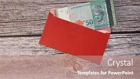  Presentation with new birth - PPT layouts consisting of angpao-or-red-envelope-monetary background and a coral colored foreground