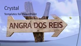  Presentation with wooden - Presentation design having angra dos reis wooden sign background and a light blue colored foreground