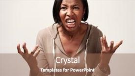  Presentation with african woman - Audience pleasing presentation design consisting of angry african american woman backdrop and a violet colored foreground
