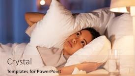  Presentation with ears - Colorful slide deck enhanced with angry-african-woman-lying backdrop and a coral colored foreground