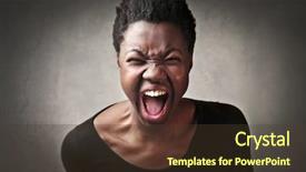  Presentation with angry - Theme enhanced with angry african woman shouting background and a tawny brown colored foreground