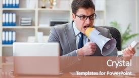  Presentation with angry - Audience pleasing slide deck consisting of angry aggressive businessman backdrop and a coral colored foreground