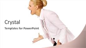  Presentation with angry - Beautiful slide deck featuring angry and furious business woman backdrop and a white colored foreground