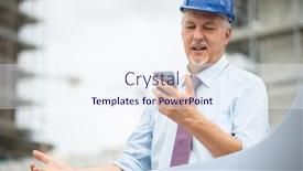  Presentation with construction site construction - Slide deck enhanced with angry-and-stressed-architect-looking background and a sky blue colored foreground