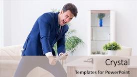  Presentation with upset - Colorful slide set enhanced with angry and upset at home backdrop and a  colored foreground