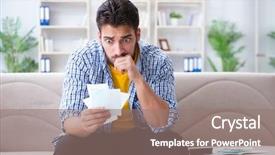  Presentation with pay restaurant bill bill bank - Amazing slide set having angry at bills he need backdrop and a coral colored foreground