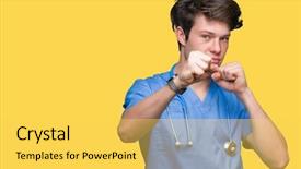  Presentation with medical - Cool new slides with angry attack threat and violence backdrop and a yellow colored foreground