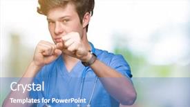  Presentation with medical - PPT theme with angry attack threat and violence background and a teal colored foreground